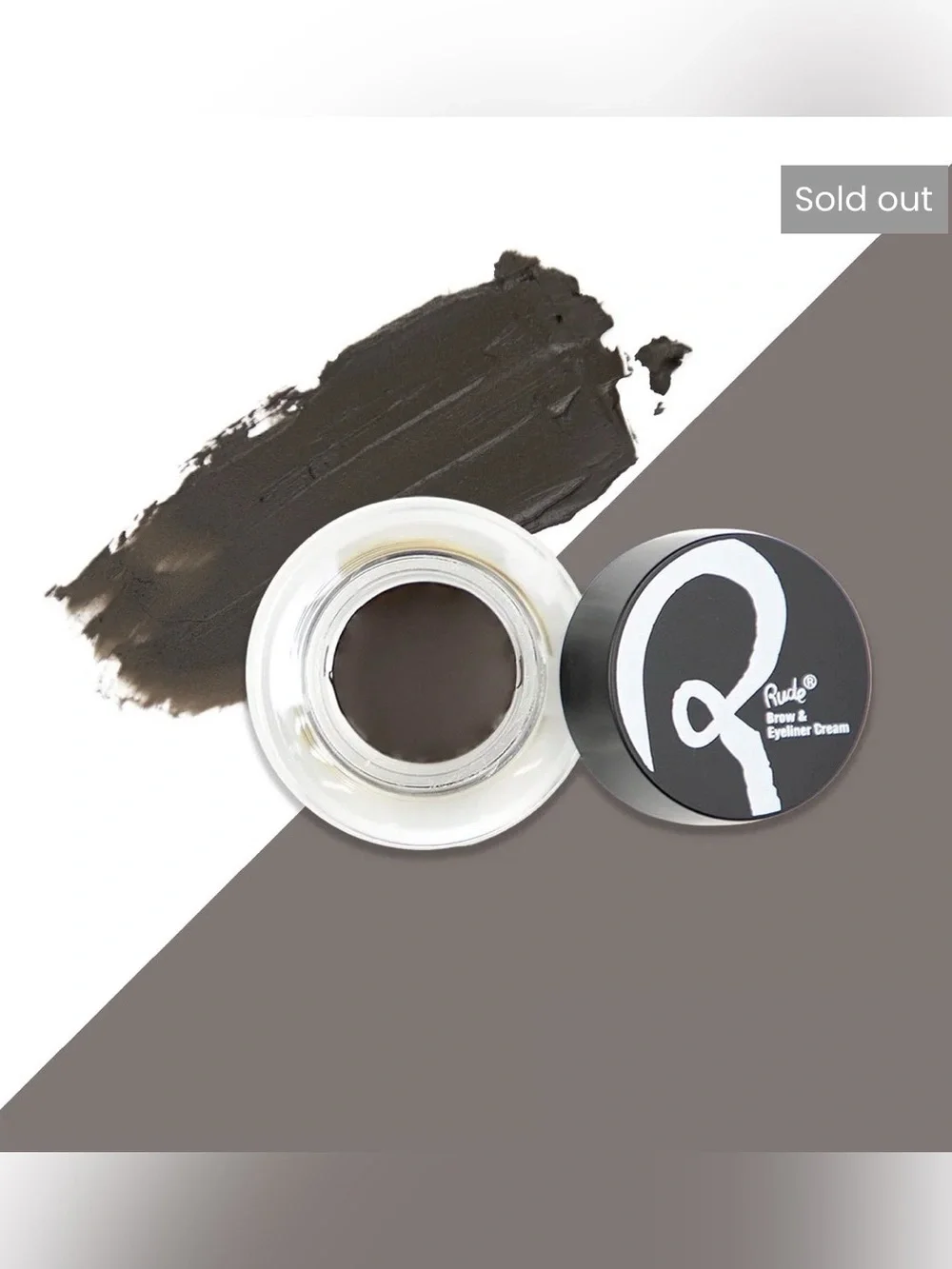 New Rude Cosmetics Strip Tease 2-in-1 Brow & Eyeliner Cream Brown Paraben Free